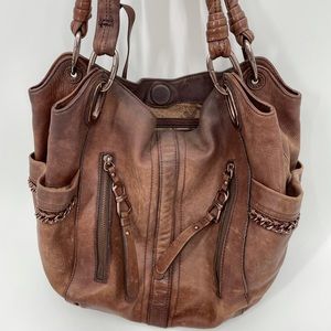 Brown Leather B. Makowsky Shoulder Bag Purse